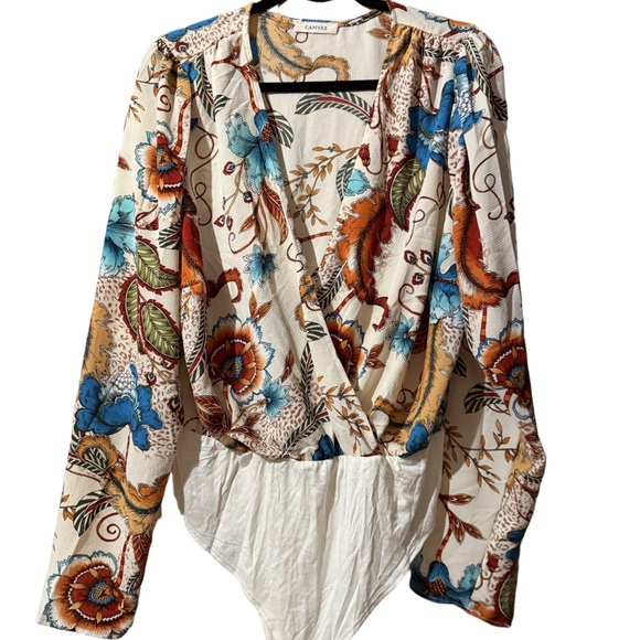 CANVAS Tops - New Floral Long Sleeve body suit size 2X 🌸🌺🌹 BC BAG 06